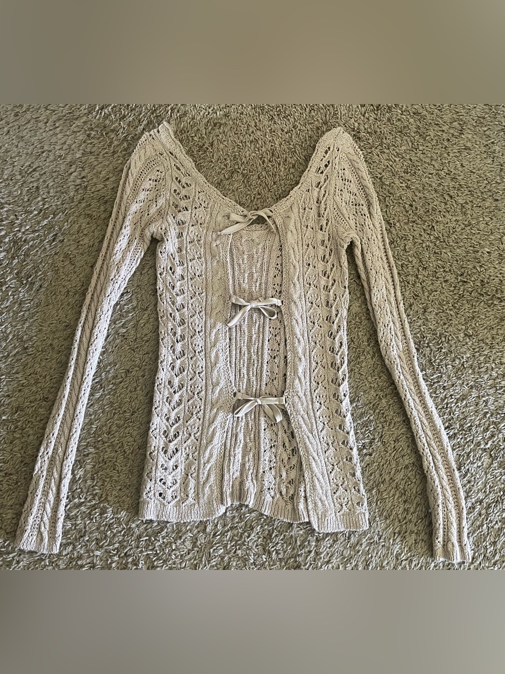 Free People Knit Adjustable Open Back Sweater